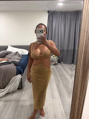 Knited beige vacation dress